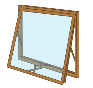 A wooden-framed window showcasing a clear blue sky in Columbus, OH.